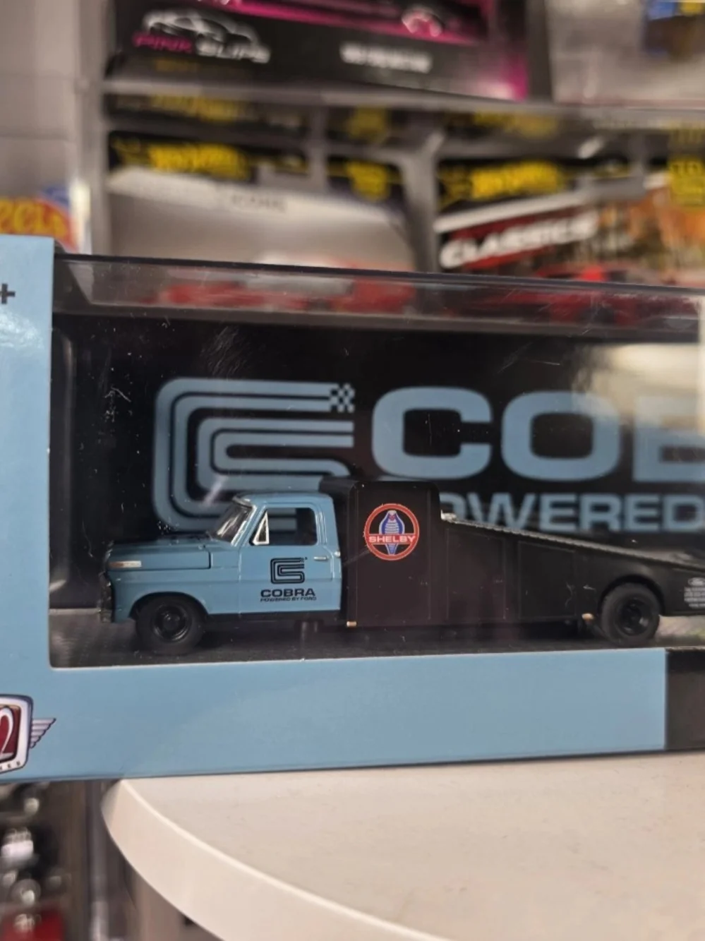 Powered by Ford Light Blue Truck and Race Car Set